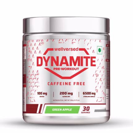 Dynamite Pre-Workout Caffeine Free (390g, 30 Servs) | Green Apple
